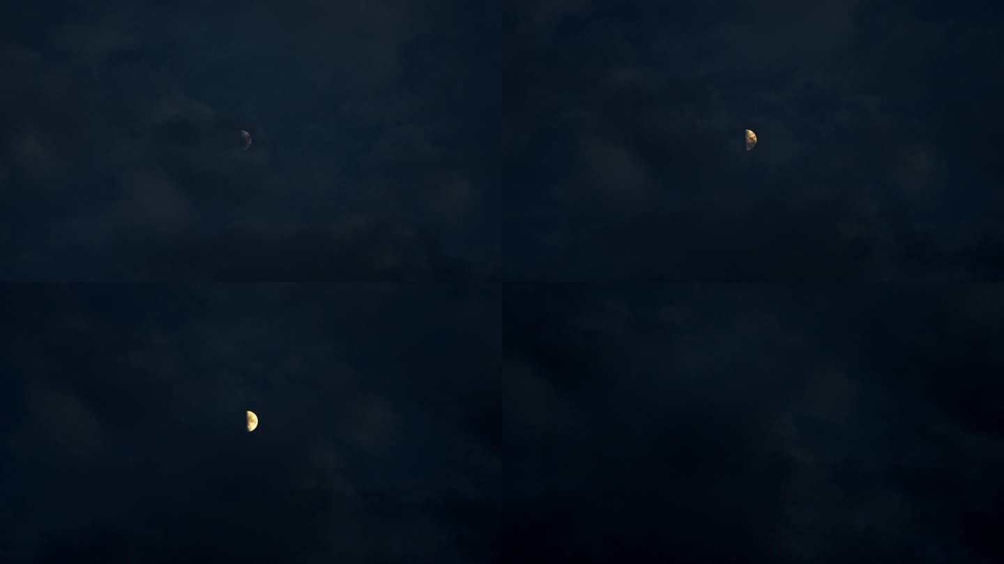 4K实拍半月亮
