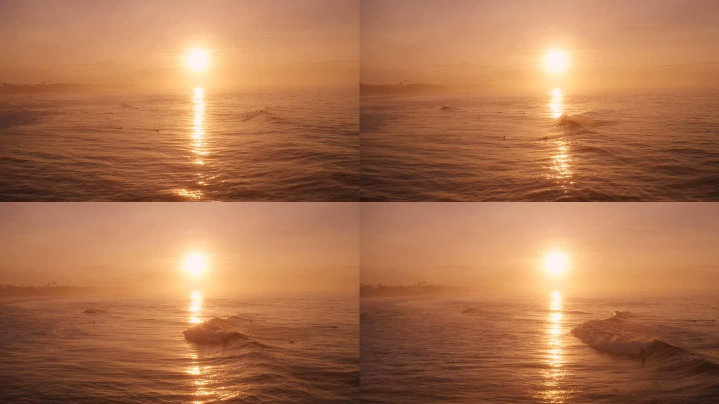 飞向夕阳：斯里兰卡冲浪场景