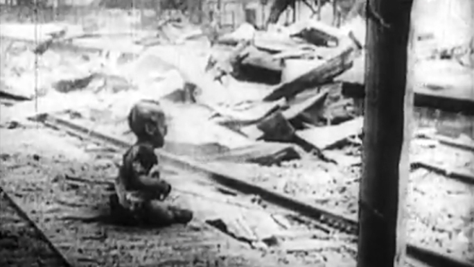 日军轰炸  战场废墟 30年代