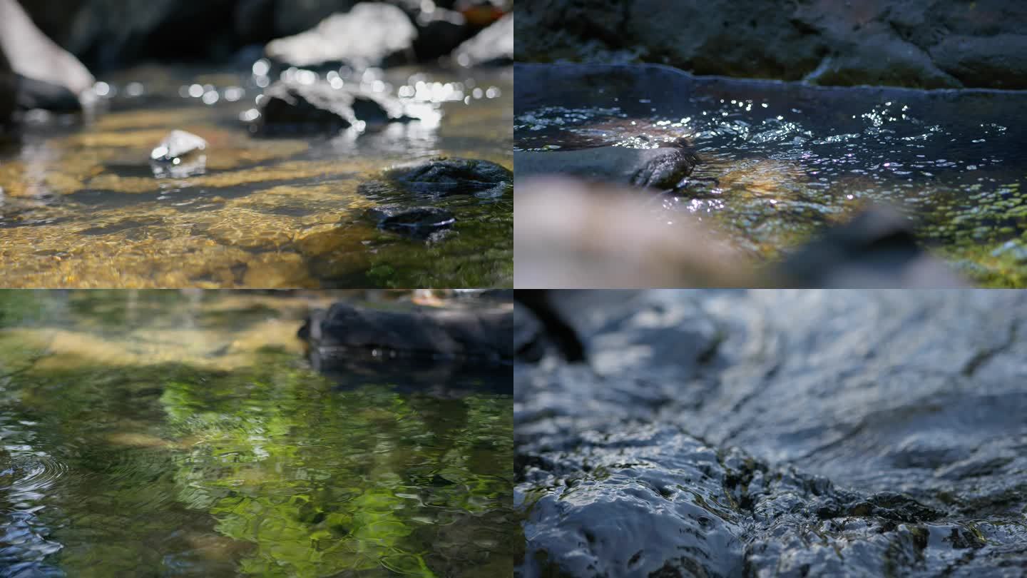 小溪水流山间流水天然溪水溪流山泉视频素材