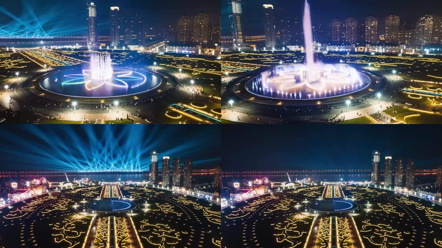 大连星海广场激光秀喷泉延时摄影