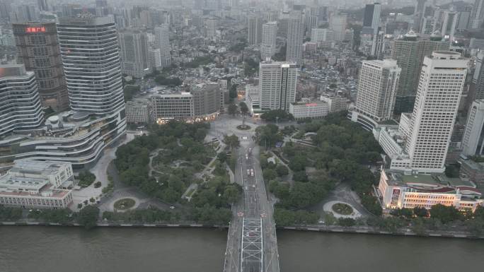 航拍海珠广场海珠桥