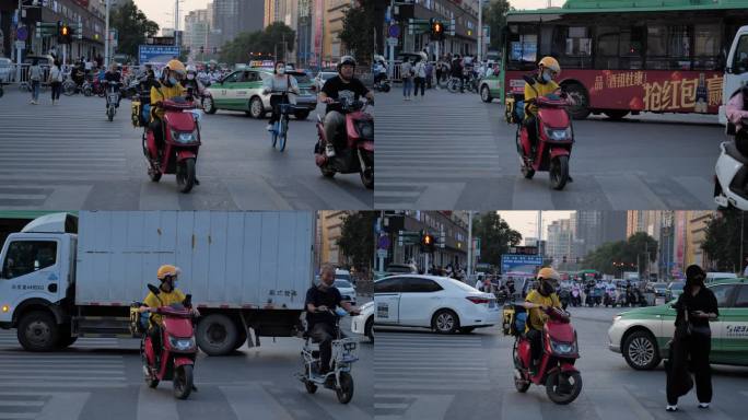 外卖骑手送餐骑电动车