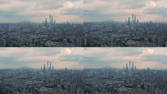 中国广州全景天际线4K高清空中视频