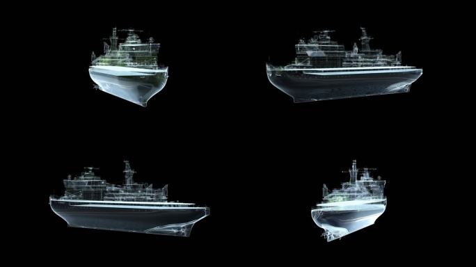 全息科技大型破冰船旋转素材带通道