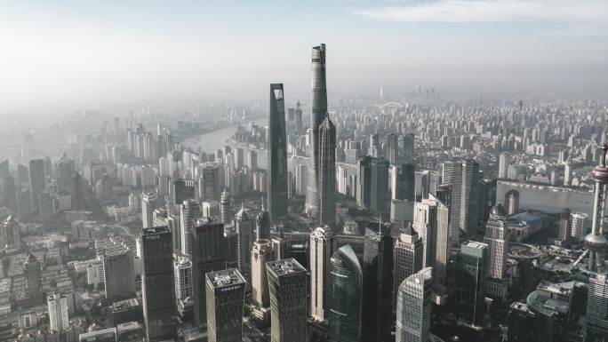 上海天际线的超松弛和鸟瞰