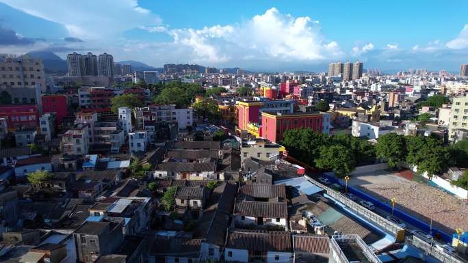 广东汕尾海丰红宫红场街景6航拍