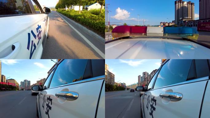 公安警车巡逻出警素材2