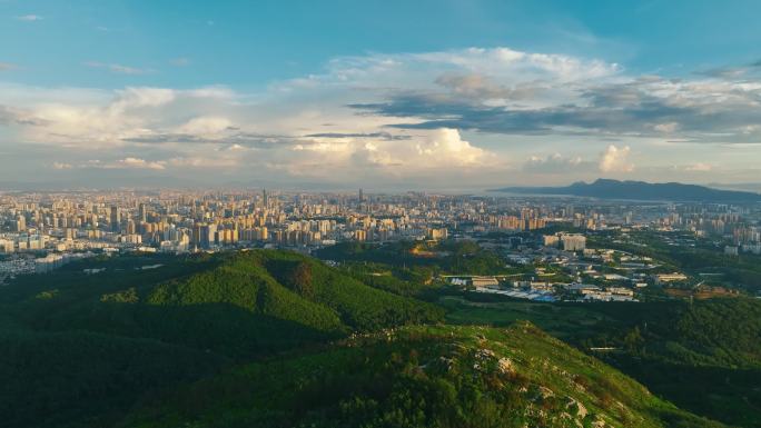 昆明城市日落晚霞