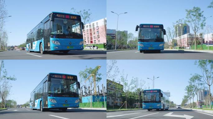 北京市区公行驶的公交车