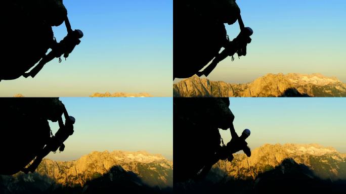 HD：攀岩者用粉笔画他的手