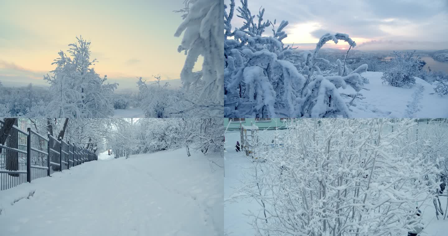 实拍北极圈内摩尔曼斯克冰天雪地的壮丽景象