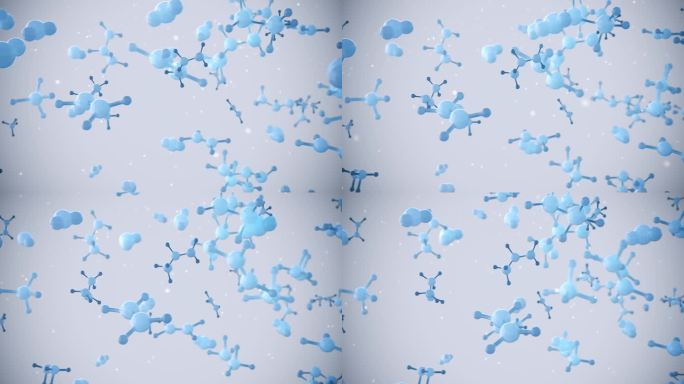 微观分子结构运动三维动画