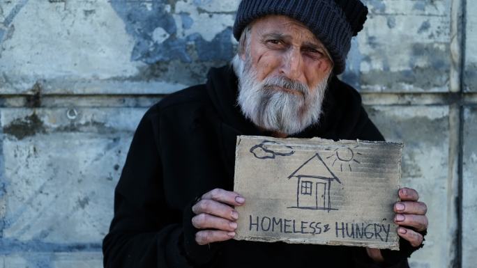 无家可归失去家园战争破坏孤寡老人