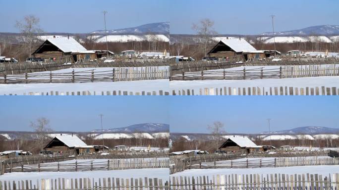 北纬52°，百年边塞奇乾小村雪景