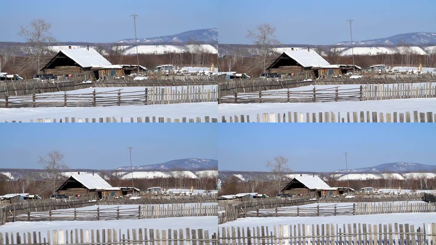 北纬52°，百年边塞奇乾小村雪景