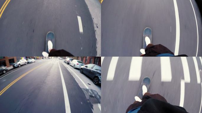 街头滑板-4k极限运动第一视角