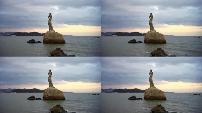 珠海渔女雕像珠海地标景点珠海旅游胜地