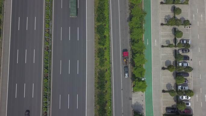 高速公路 航拍 拖车 排障作业 俯拍