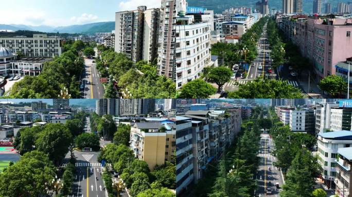 城市交通景观街道宽阔市区道路航拍