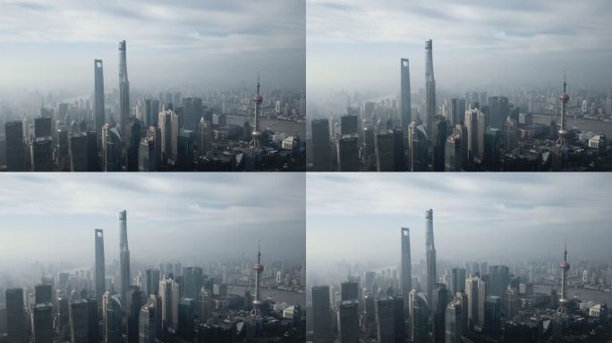 上海天际线鸟瞰图上海市