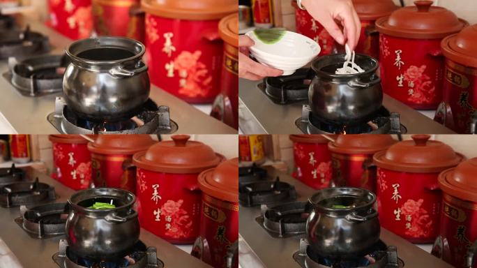 云南美食煮臭豆腐小罐米线