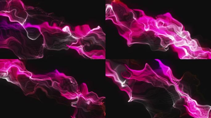 4K粒子爆炸-蘑菇飞舞的粉末颗粒-抽象数字能量慢动作粒子背景-彩色蘑菇状爆炸-粒子飞舞-千点飞舞-粉