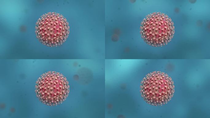 医学微观新冠肺炎病毒病菌细胞形态展示动画