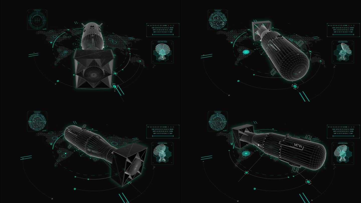 HUD科技界面原子弹展示素材