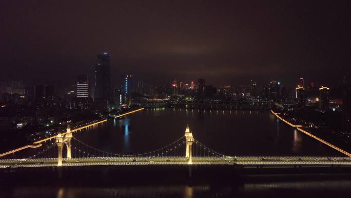 白石桥桥梁车流车辆夜晚珠海夜景