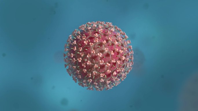 医学微流感病毒病菌细胞形态展示动画