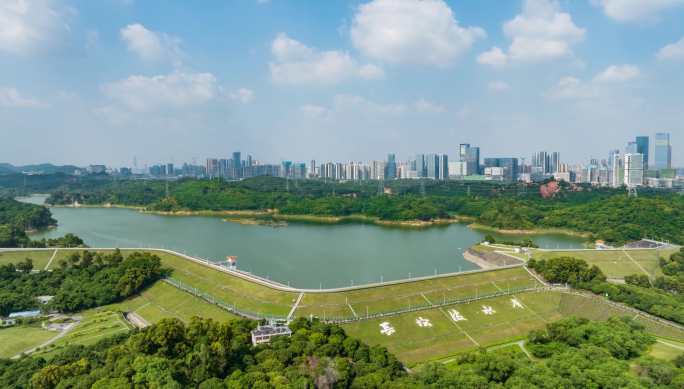 深圳南山长岭陂水库航拍延时5K