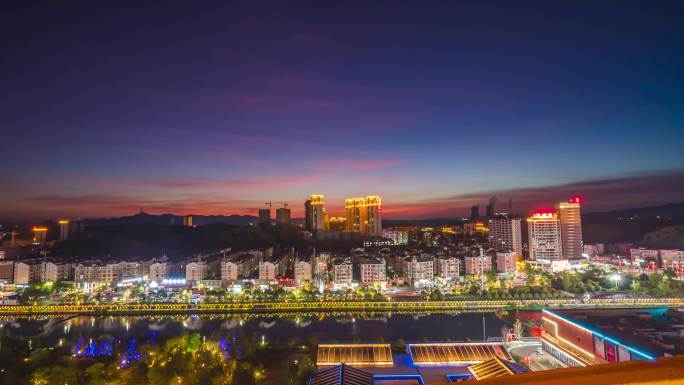 芦溪夜景延时