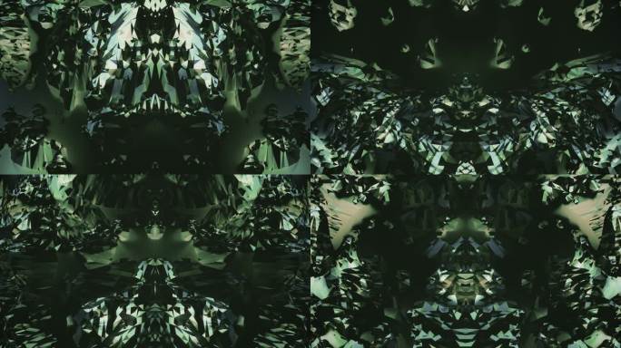 【4K时尚背景】幻影艺术绿野丛林花纹碎片