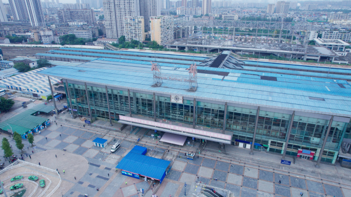 成都火车北站航拍 4K