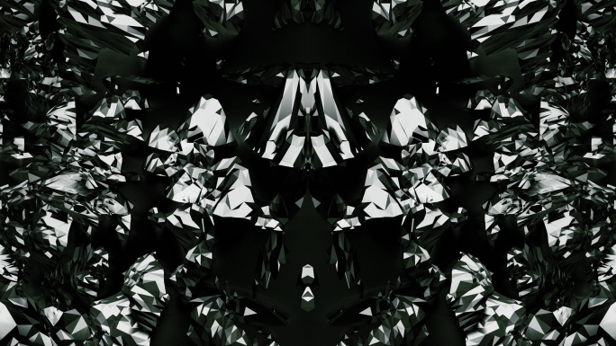 【4K时尚背景】黑白碎片意象万花筒光影秀