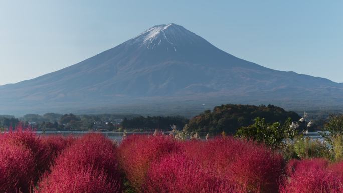 4K延时富士山昼夜秋季日本