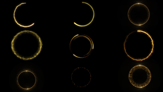金色粒子光圈圆环+透明