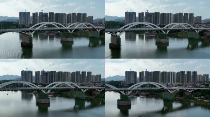 惠州博罗大桥车流航拍