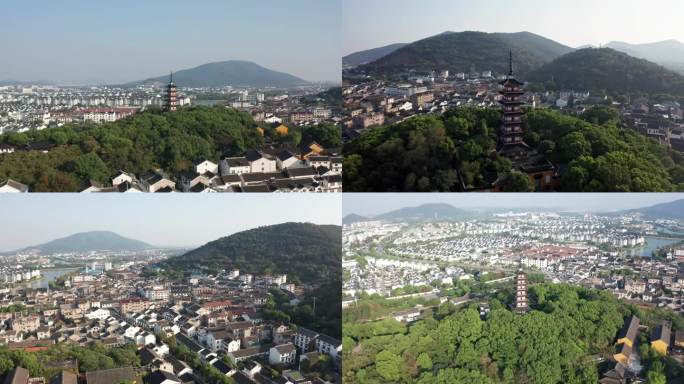 4k江南古镇苏州光福古镇航拍