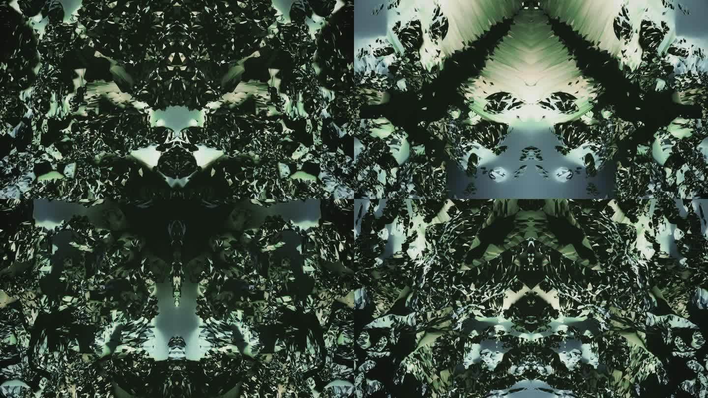 【4K时尚背景】幻影霓虹绿野丛林花纹碎片
