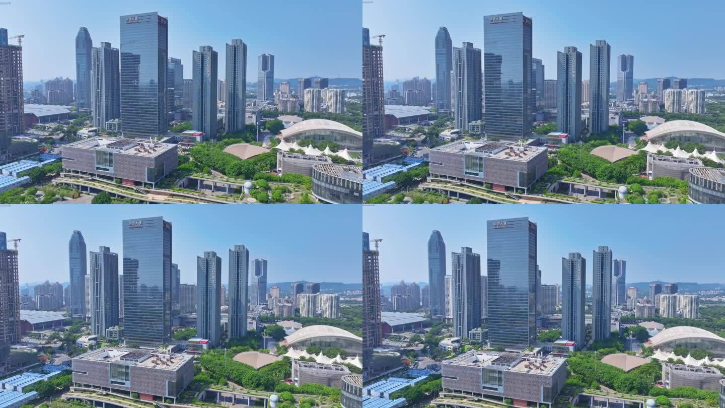 4K正版-航拍惠州博物馆城市建筑群