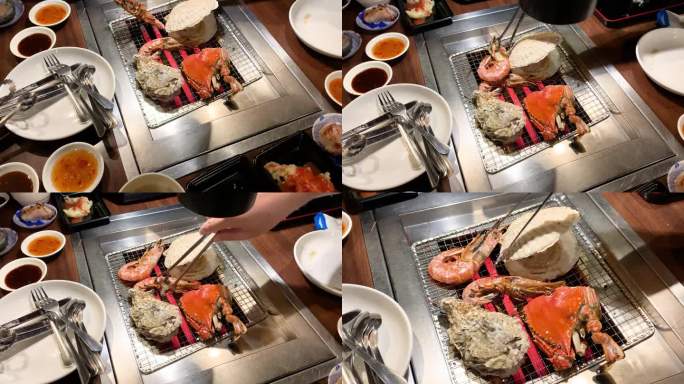日本东京烤肉餐厅与家人一起用餐
