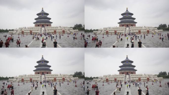 中国北京的天坛。祈年殿回音壁圆丘