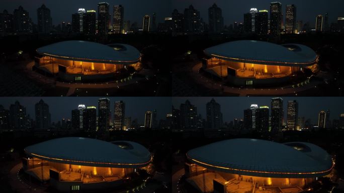 4K原素材-航拍上海文化广场