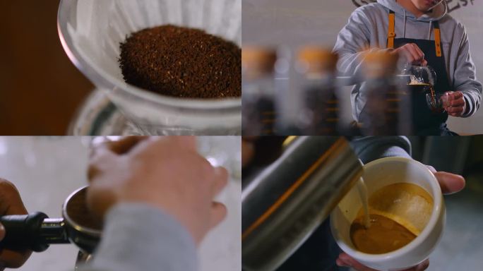 【原创可商用】4K磨咖啡冲咖啡咖啡豆烘焙