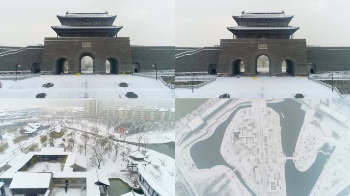 雪景东关口古镇