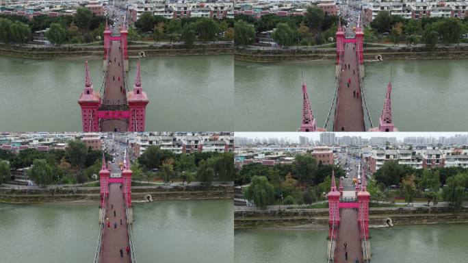 四川省成都市双流区戛纳风情廊桥拥军桥航拍