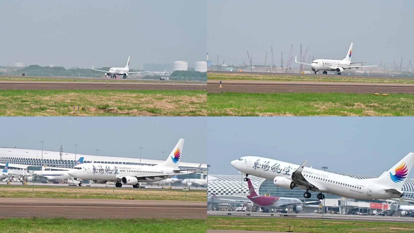 东海航空全新涂装波音737客机滑行起飞