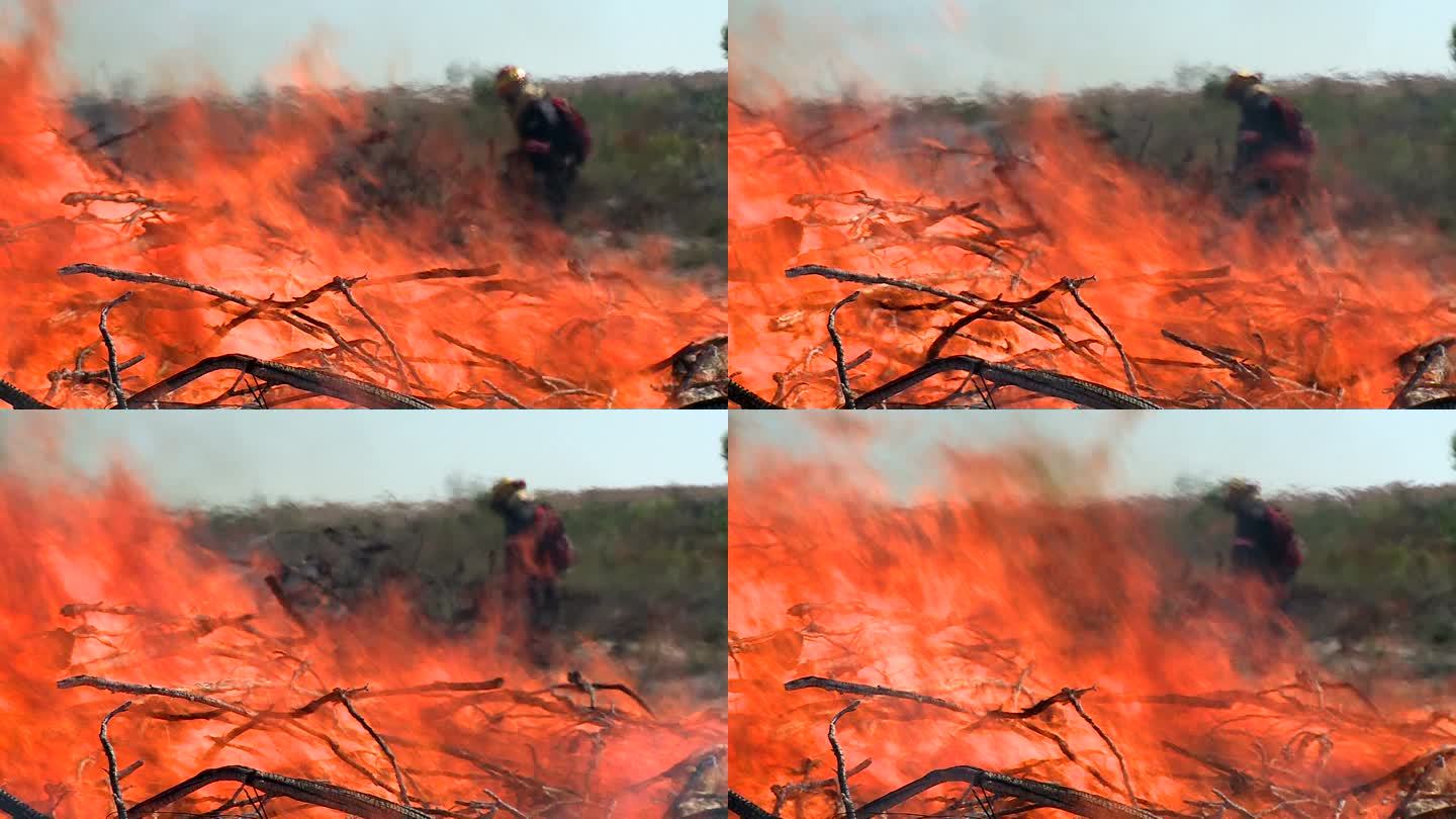 消防员和刷火山火救火灭火消防